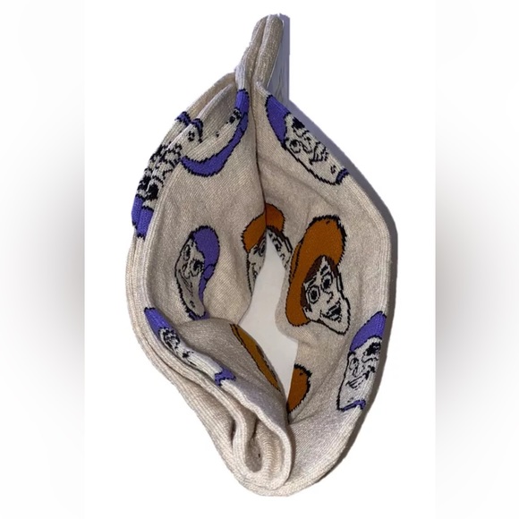 Toy Story Buzz Lightyear & Woody Crew Socks 1 Pair Men's 6-12 Off White w/ Faces - Picture 6 of 10